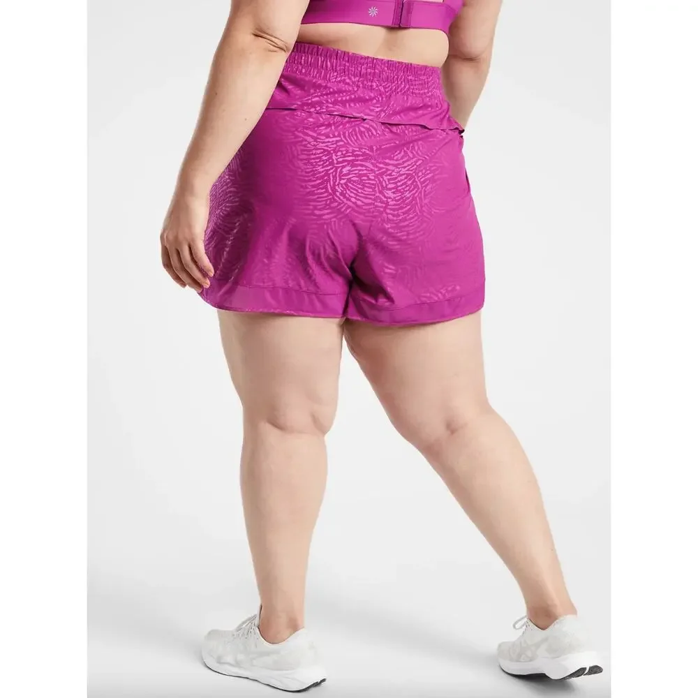 Athleta Printed Mesh Racer Run Shorts Size 3X NEW Gym Workout Exercise Active - Picture 2 of 14